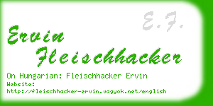 ervin fleischhacker business card